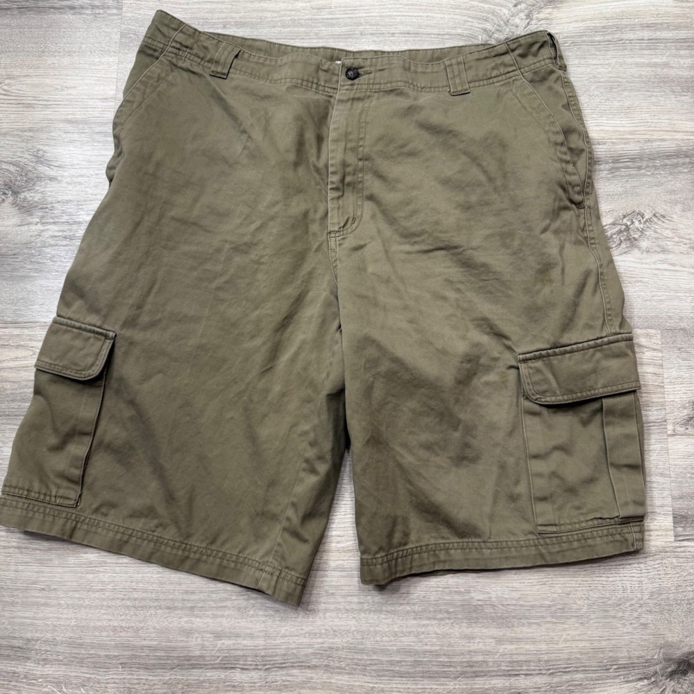 Geoffrey Beene Mens Cargo Shorts Olive Green‎ Cotton Twill Size 36